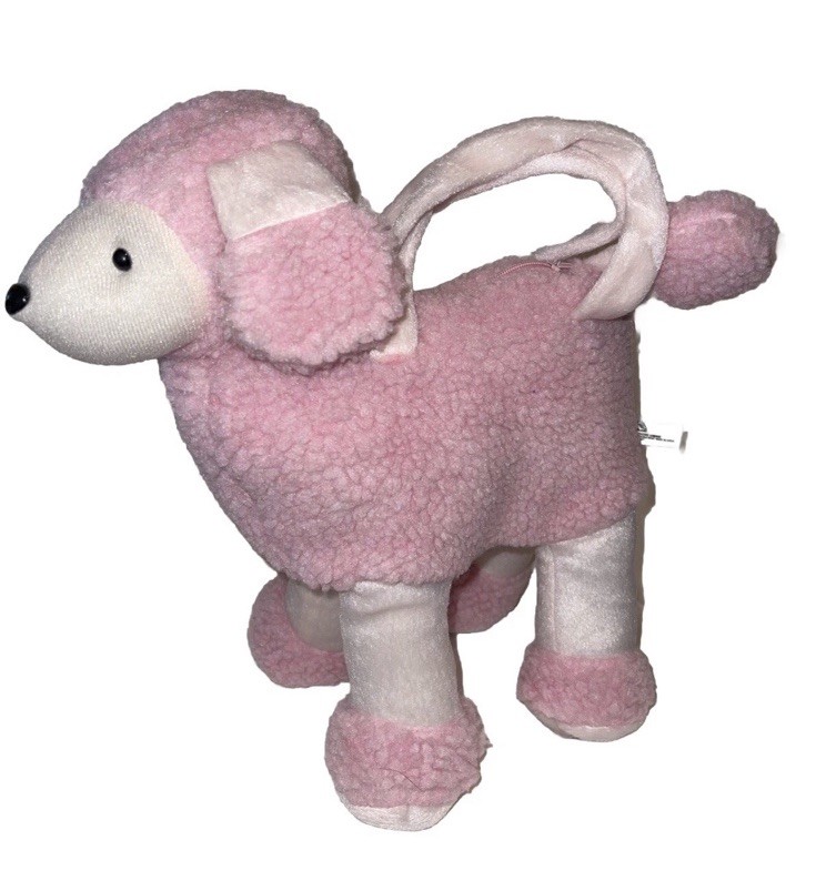 Cute Vintage Pink Poodle Plush Purse, 10