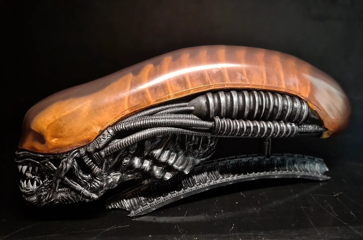 H.R Giger 14 inch alien head, display prop
