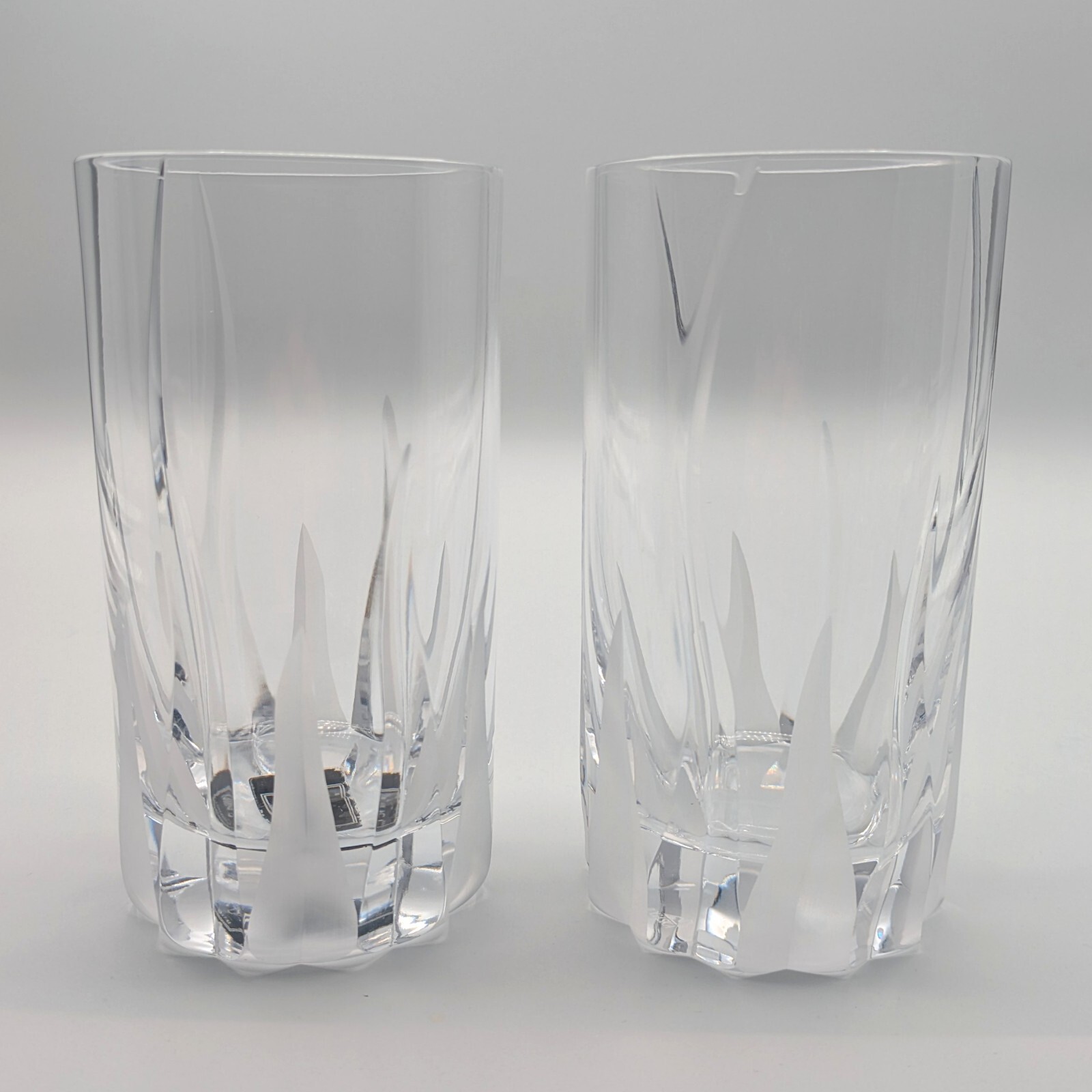 Set of 2 Mikasa Flame D'Amore Highball Glass Straight side Rogaska w/ Sticker