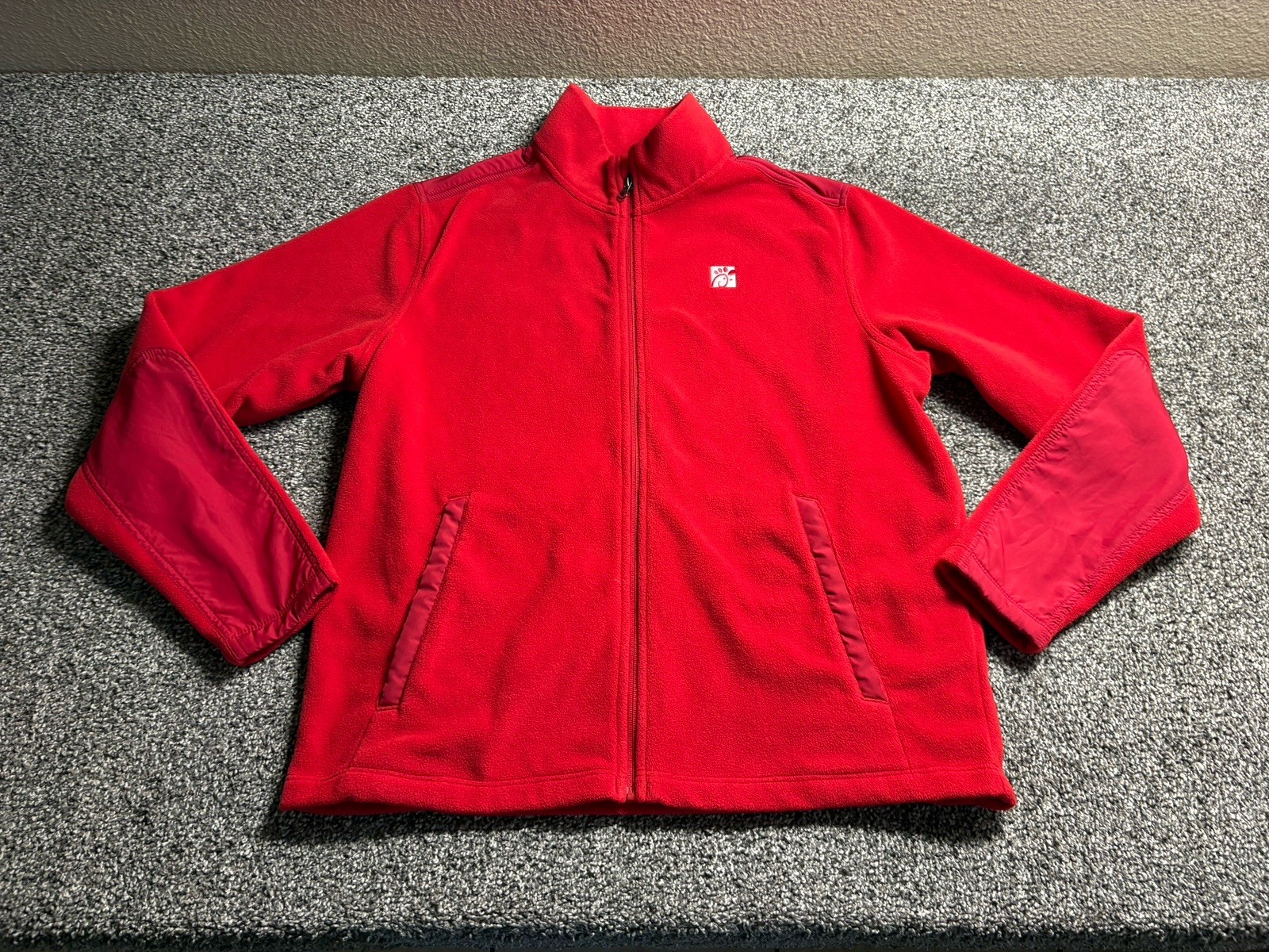 Chick-Fil-A Fleece Jacket LARGE Red Full Zip Warm Coat Oobe Team Style Employee