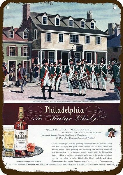1945 TUN TAVERN & US Continental Marines Vint-Look DECORATIVE REPLICA METAL SIGN
