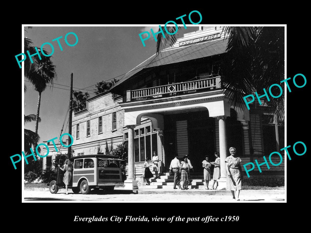 Everglades City Florida The Post Office c1950 Old Large Historic Photo