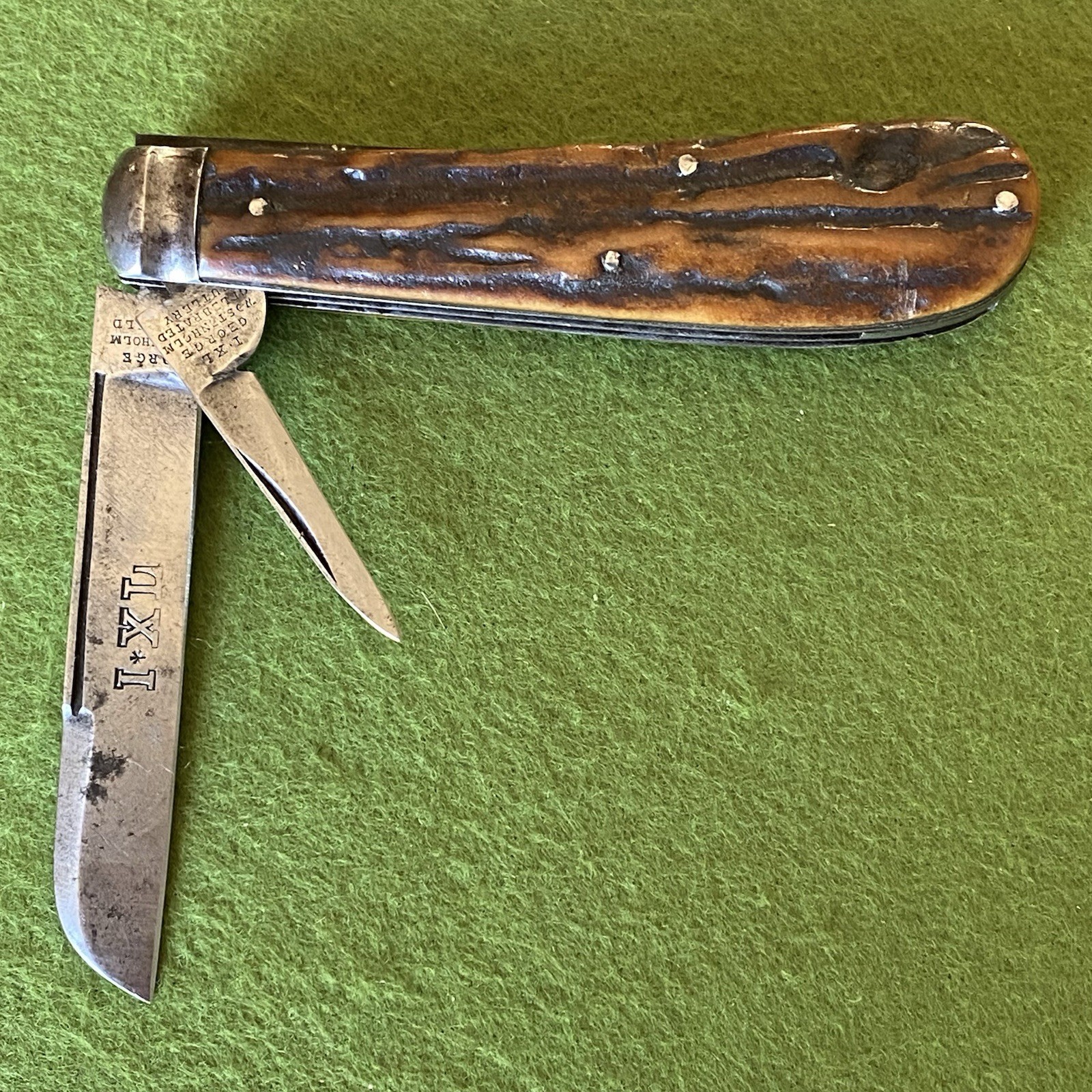 Old Vintage Wostenholm IXL 1800s Era Large Curved Jack Pocket Knife
