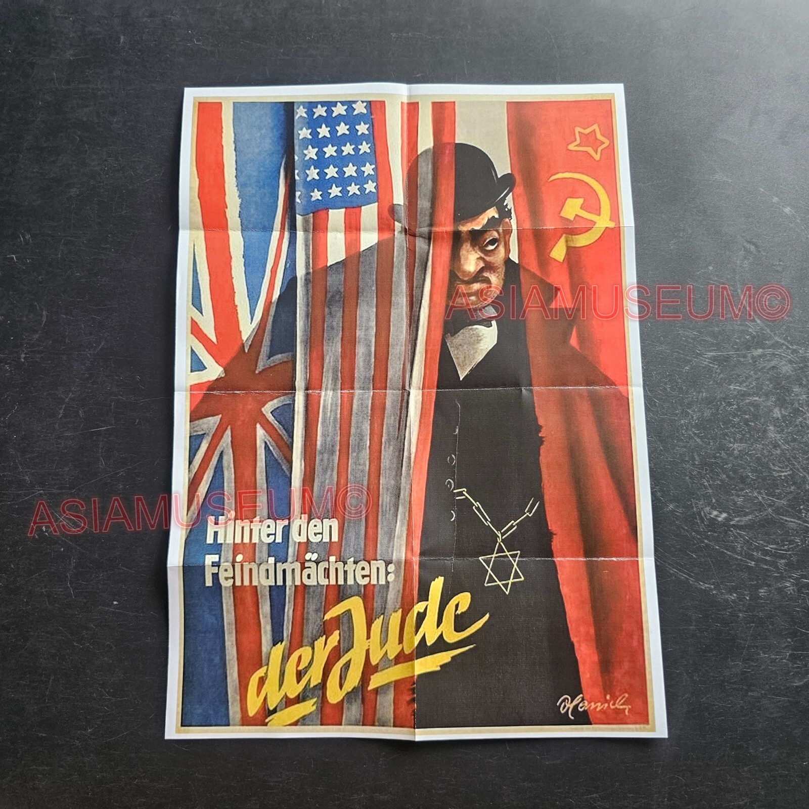 1942 WW2 USA EUROPE BRITAIN SOVIET UNION USSR FLAG WAR PROPAGANDA POSTER E225