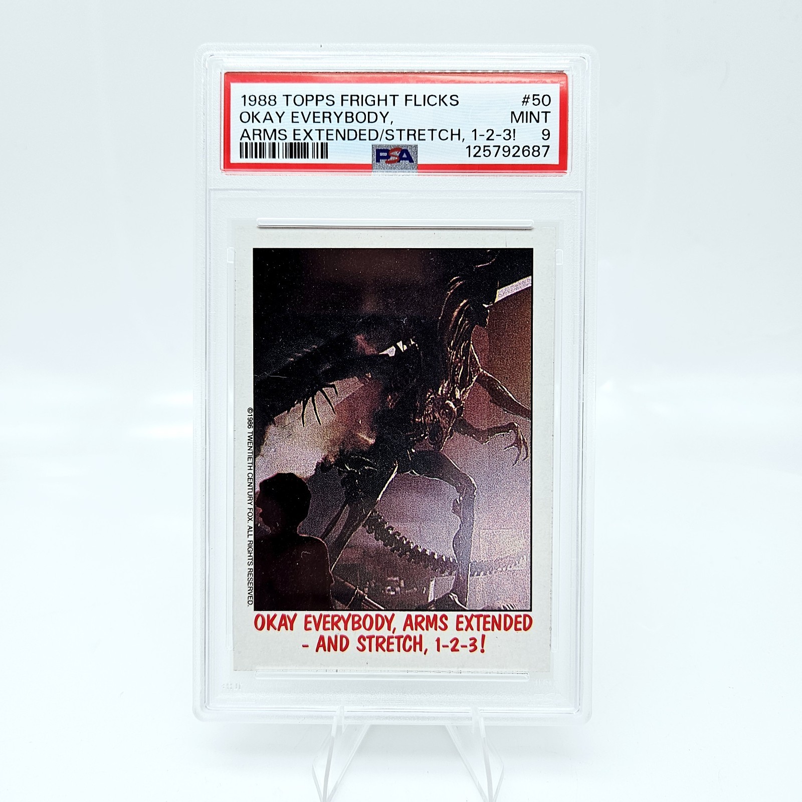 1988 Topps Fright Flicks Aliens Queen #50 Okay Everybody PSA 9 Pop 1