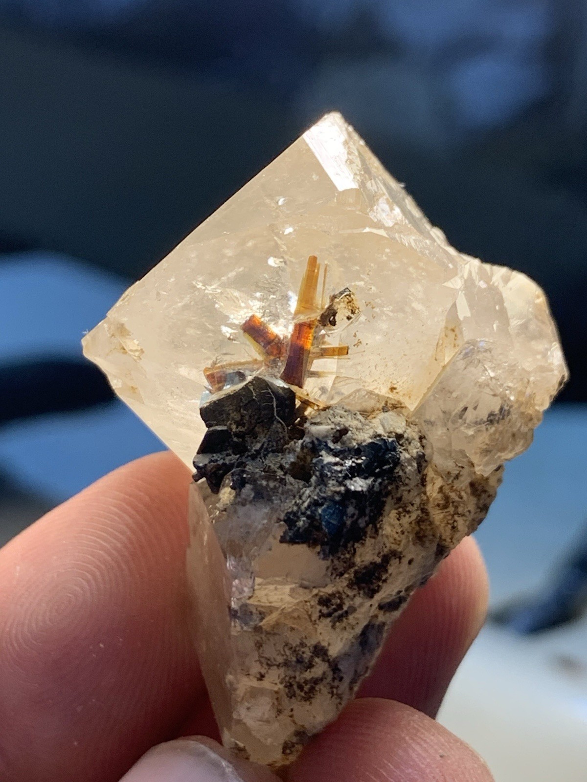 Golden Sagenite Var Rutile Hematite Crystal In Quartz from zagi mountain KPk Pak