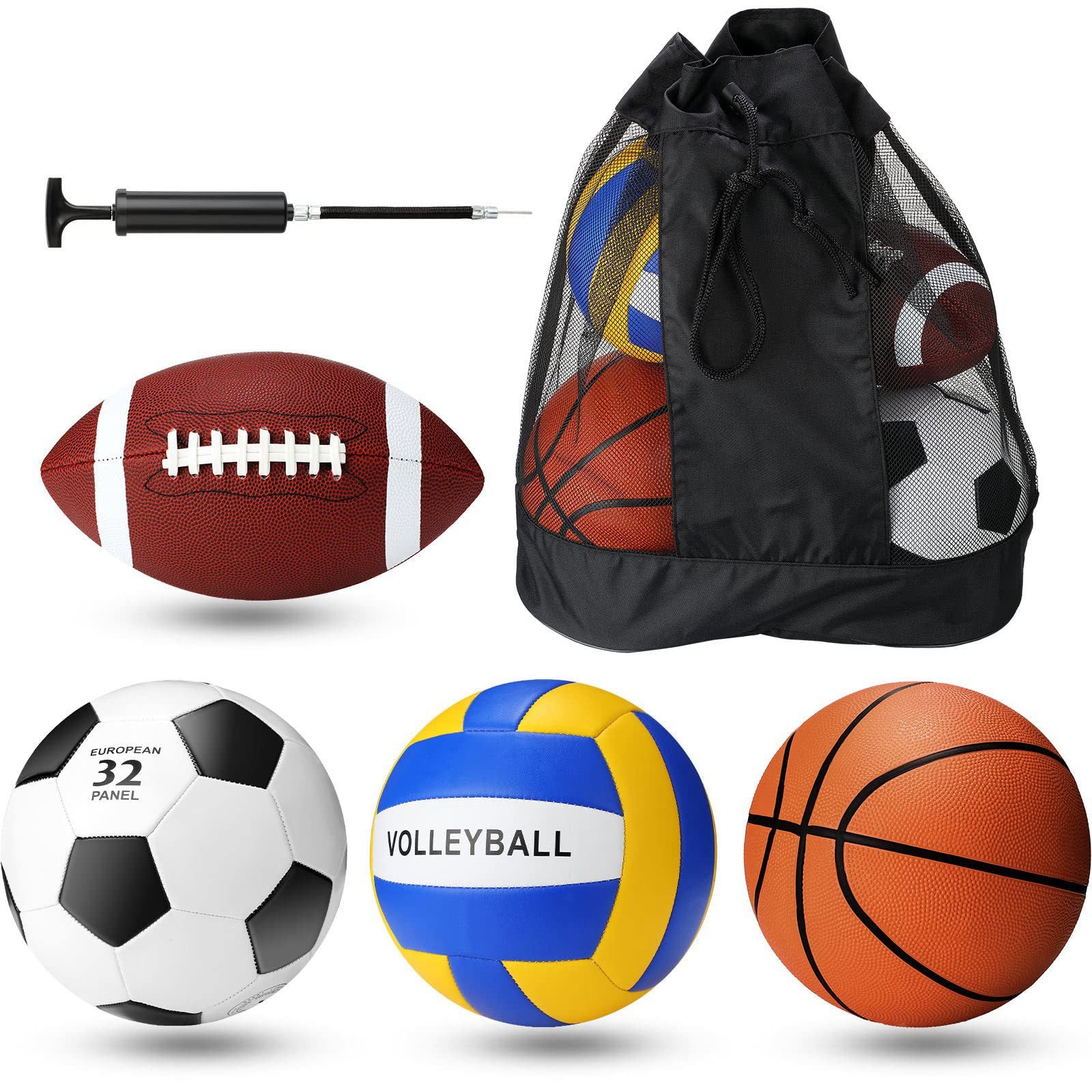 Jerify 4 Pcs Sport Balls Soccer Football Basketball