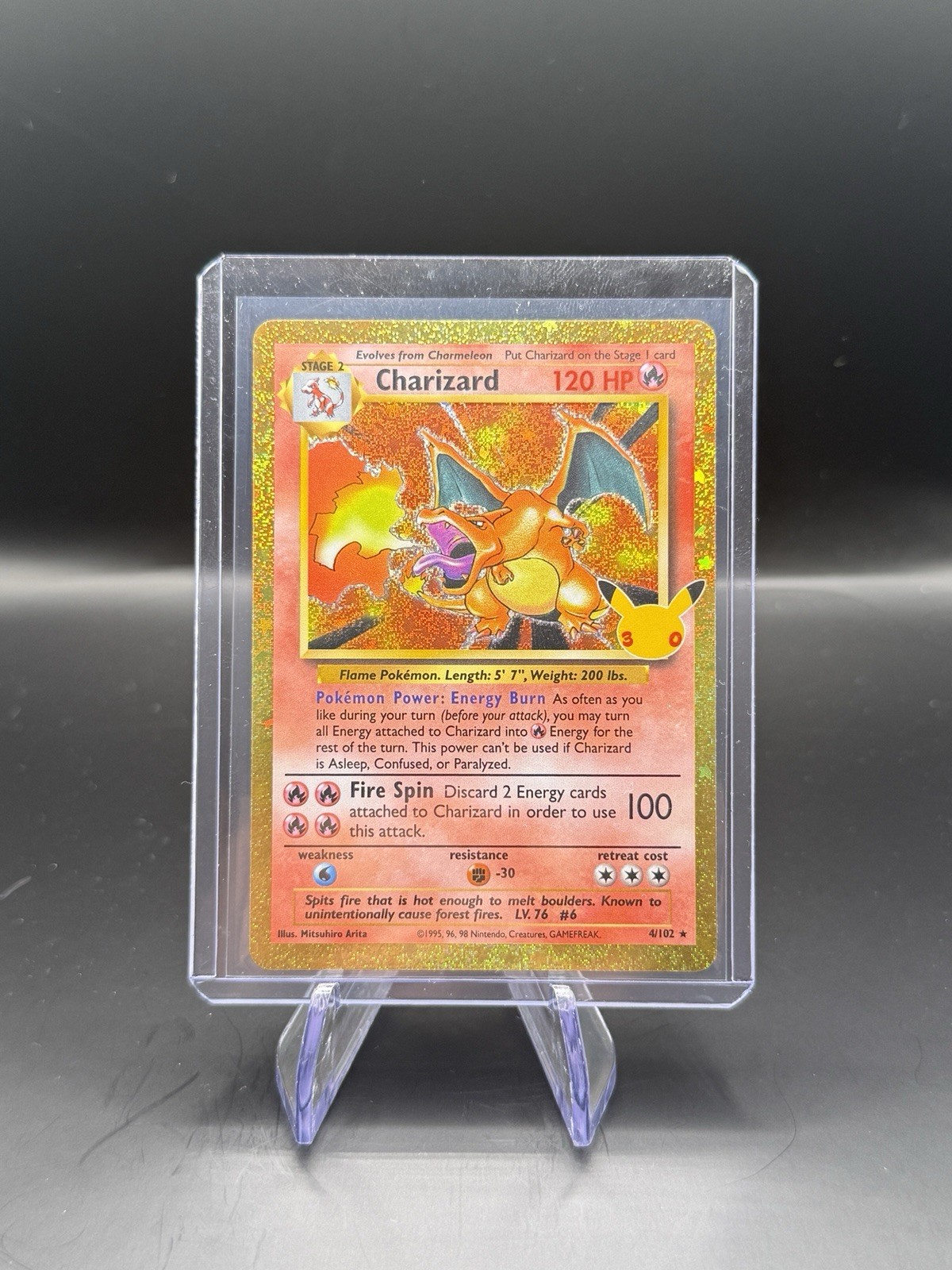 2026 Pokemon 30th Celebration Charizard 4/102 Gold Border Holo Classic