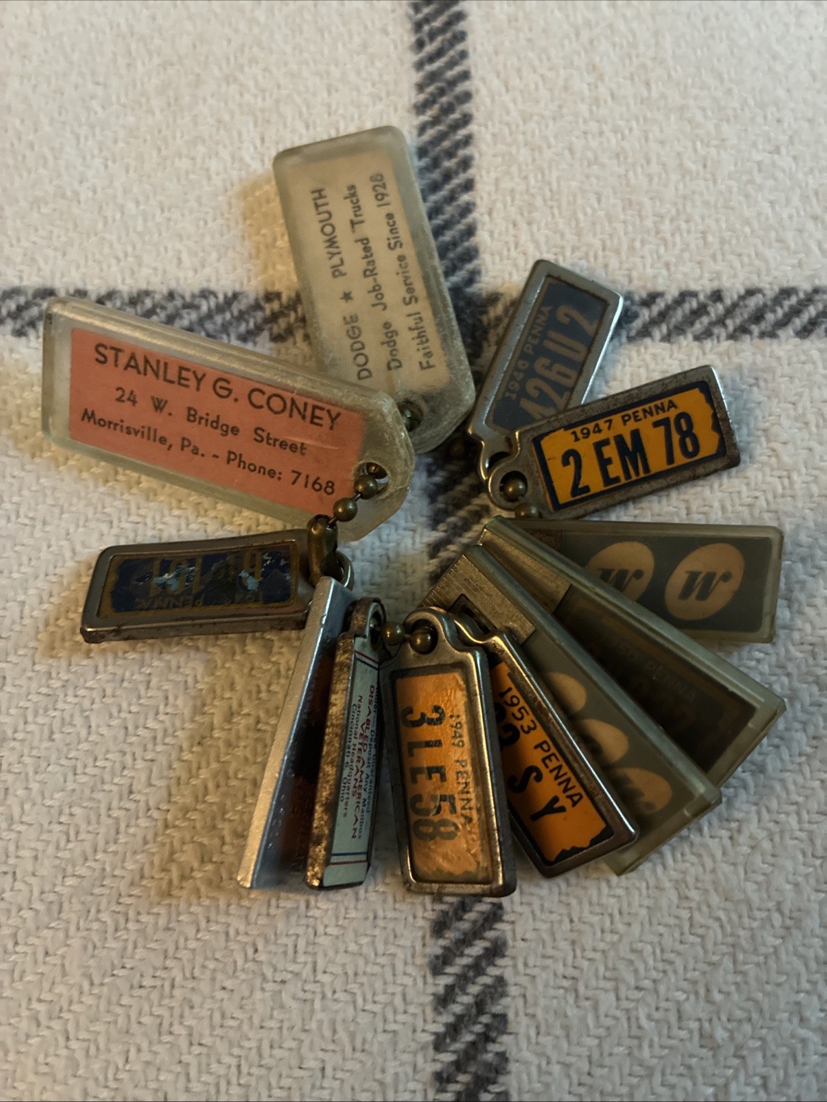 12 Vintage DAV Disabled Veterans Mini License Plate Key Fobs Dodge Plymouth