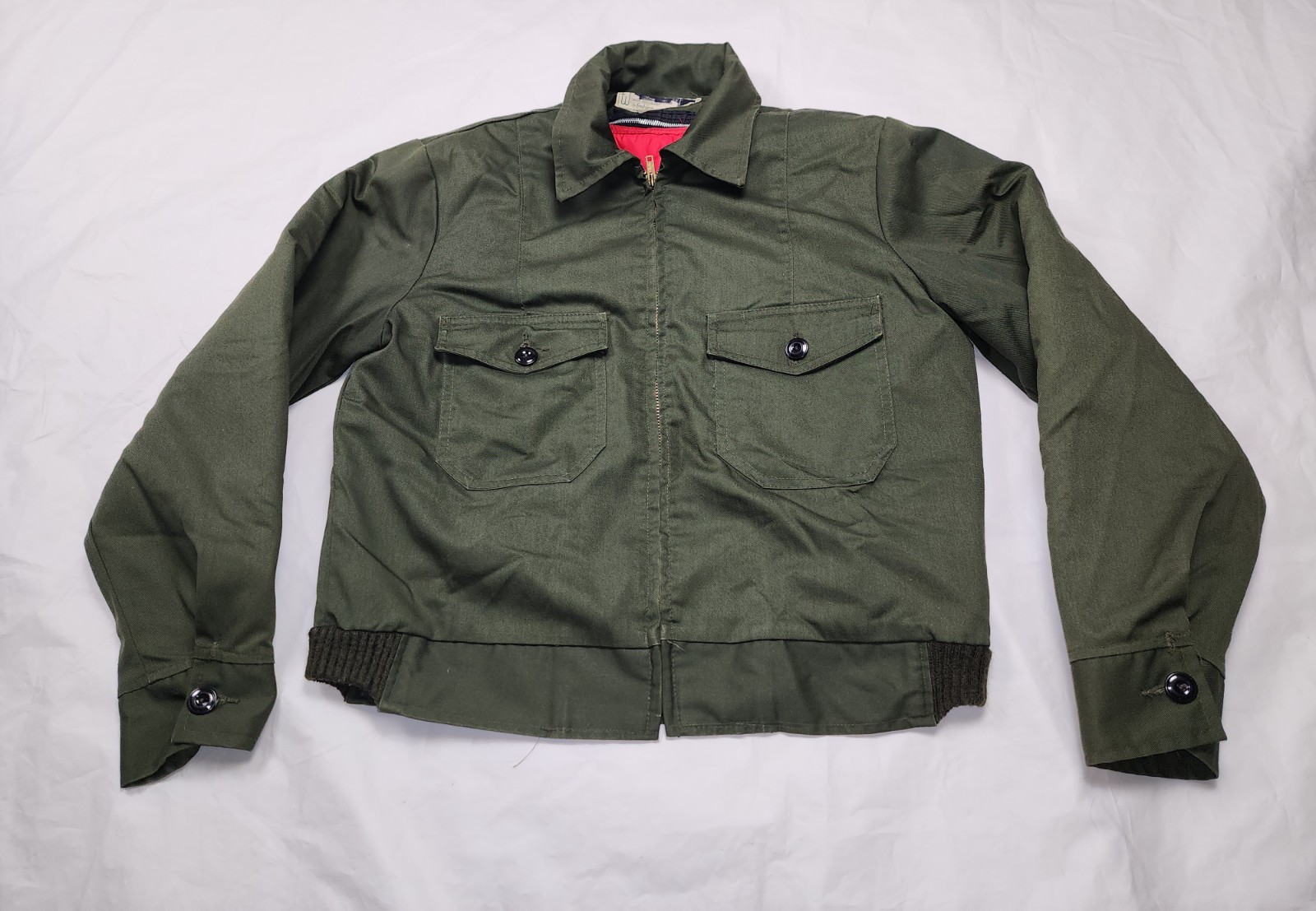 VTG 1970 National Park Service Uniform Red Liner Jacket Olive Green Size Ladies
