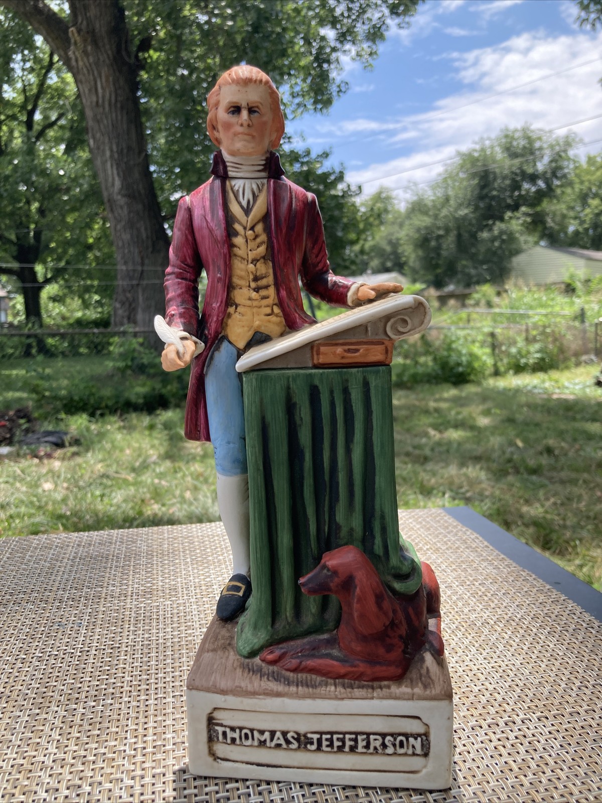 Vintage 1976 McCormick Thomas Jefferson Porcelain Whiskey Decanter  Collectible