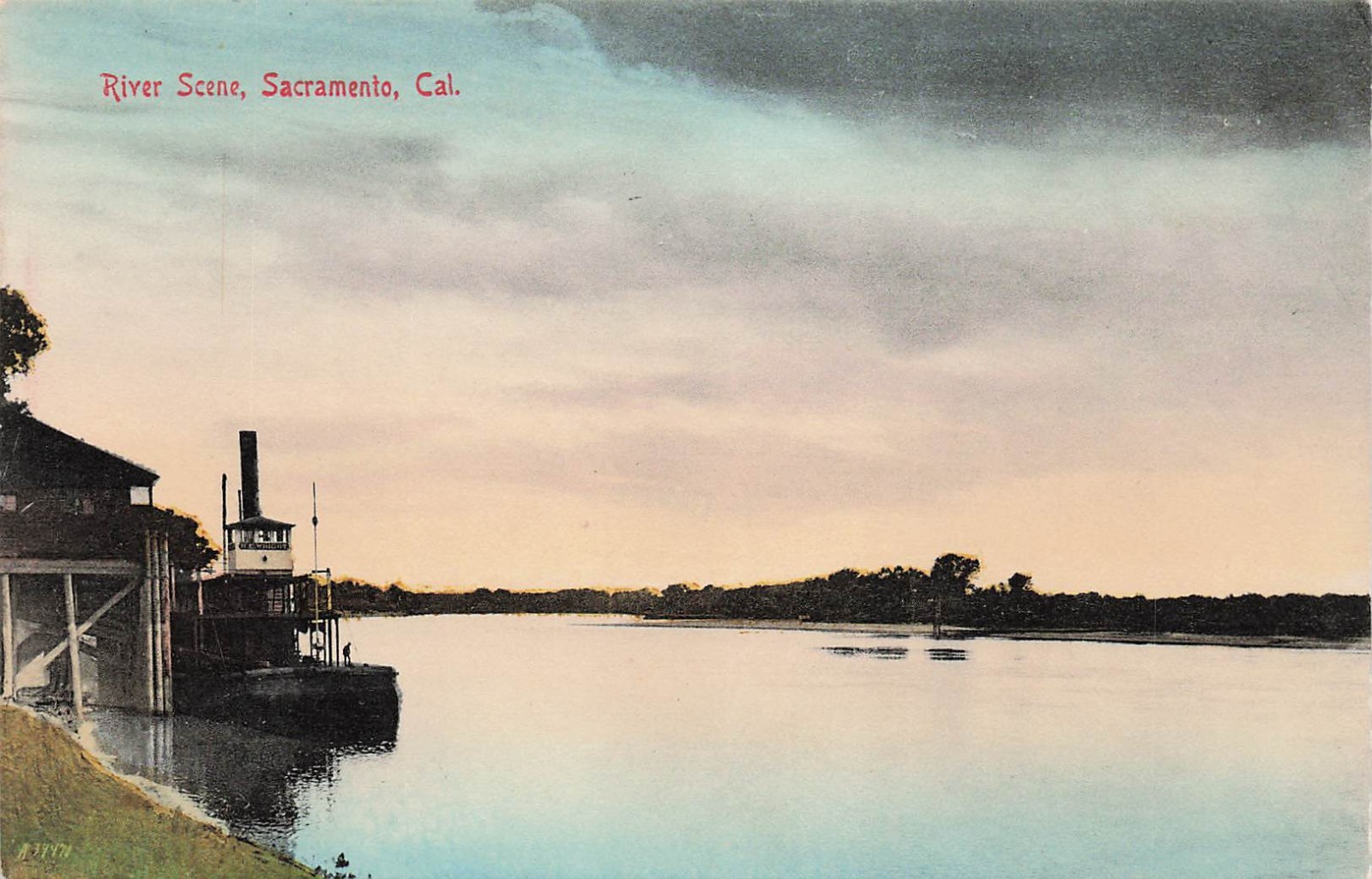 Sacramento California River Scene SS Isleton Ferry Steamer Vtg Postcard J31