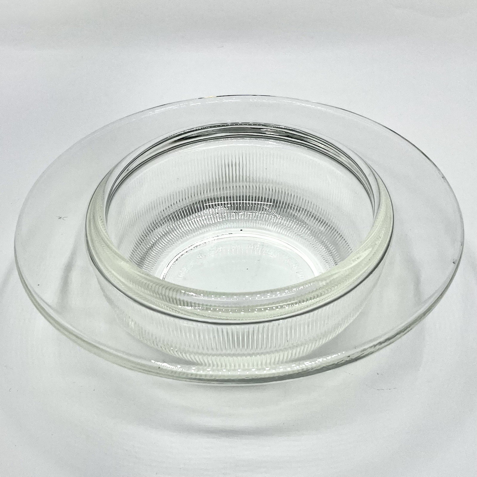 Heller 1970 Ribbed Glass Ramekin Ovenware Designed by Lella & Massimo Vignelli