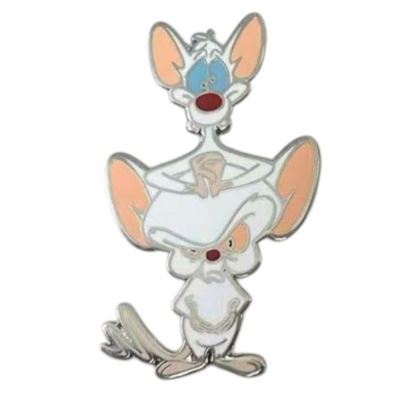 PINKY AND THE BRAIN Animaniacs 90s Cartoon Hat Jacket Tie Tack Lapel Pin