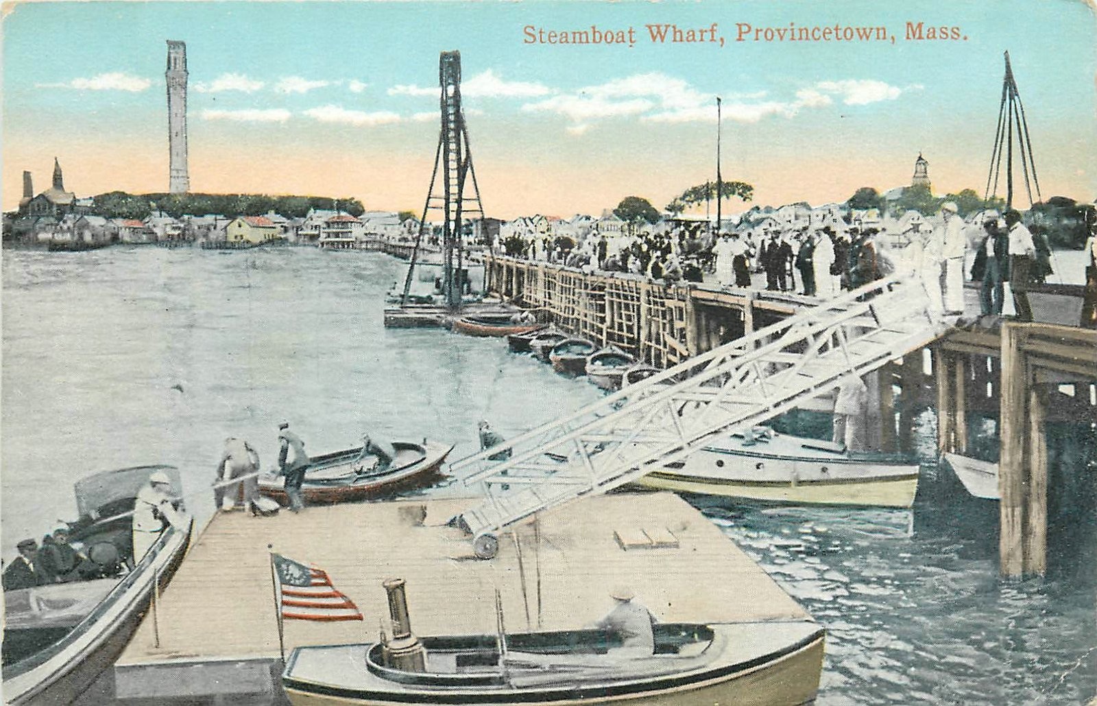 c1910 Provincetown Massachusetts Steamboat Wharf occupation Postcard 25-7778