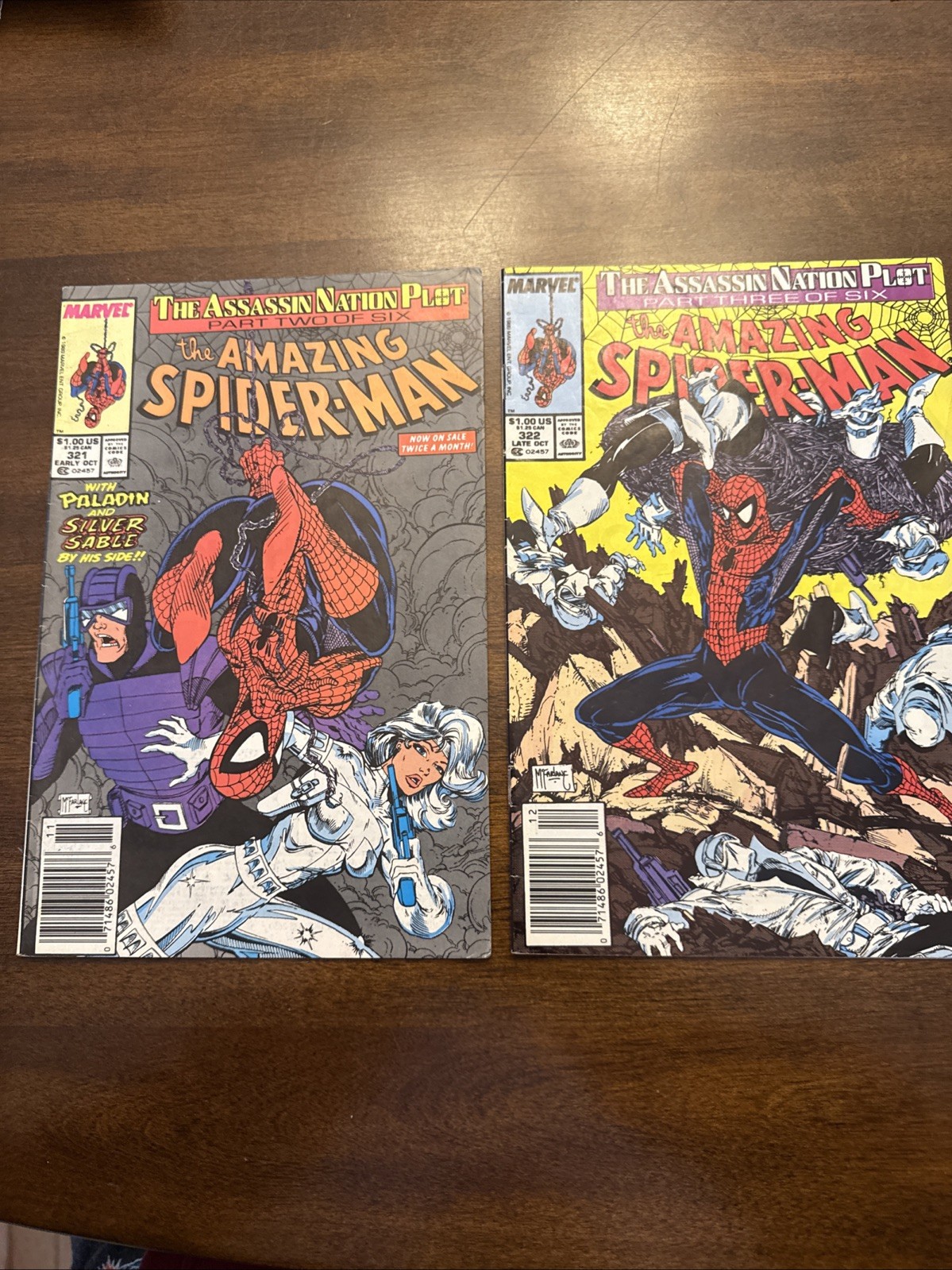 Amazing Spider-Man 321  322 Todd McFarlane Assassin Nation Plot Lot Of 2