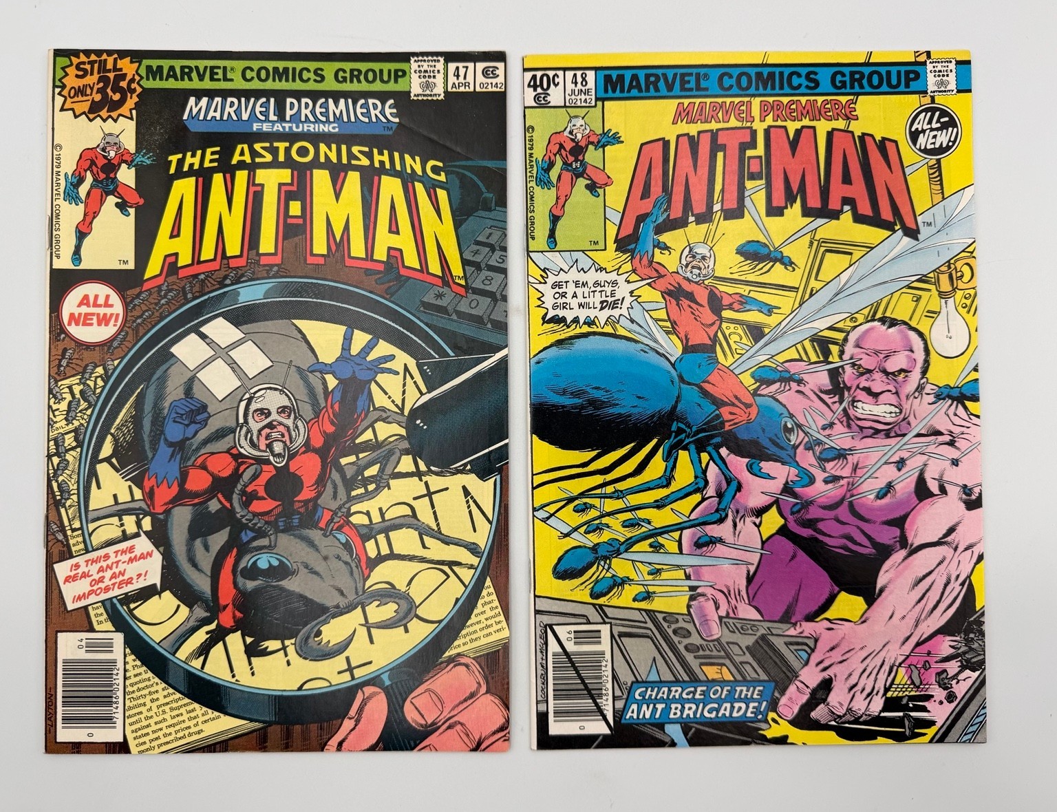Marvel Premiere #47-48 Ant-Man 1st Scott Lang Cassie Newsstand 1979 F/VF Lot