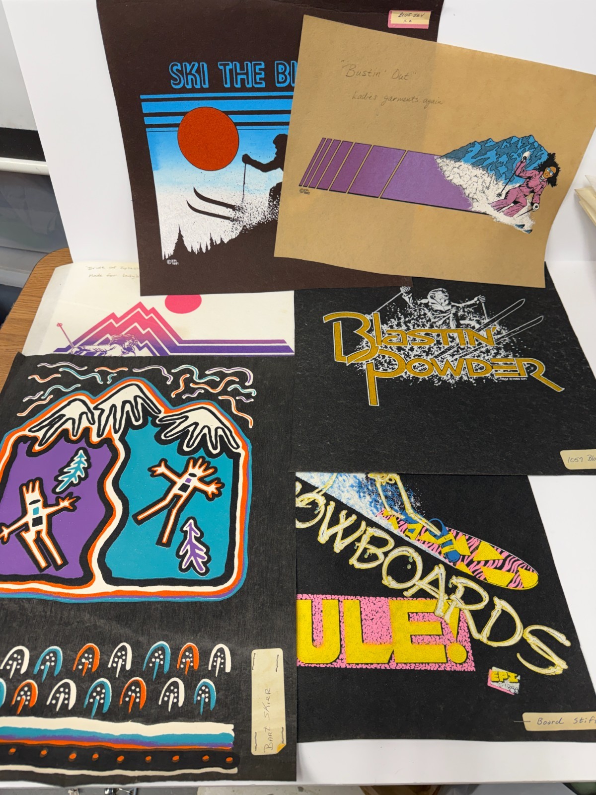 Vintage Test Proof Print Screen printing Graphic Tee Shirt 80-90s Ski Lot of 100