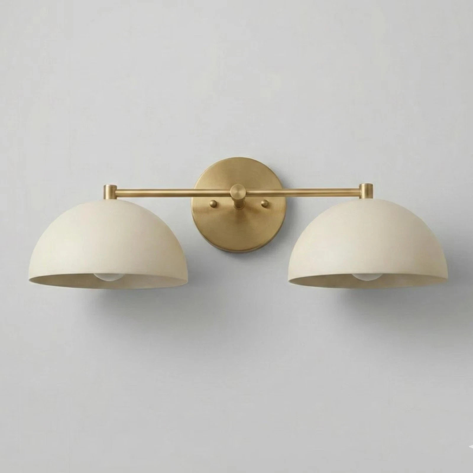 Mid Century Modern Brass Wall Sconce: Opaline Glass Globe Light Fixture
