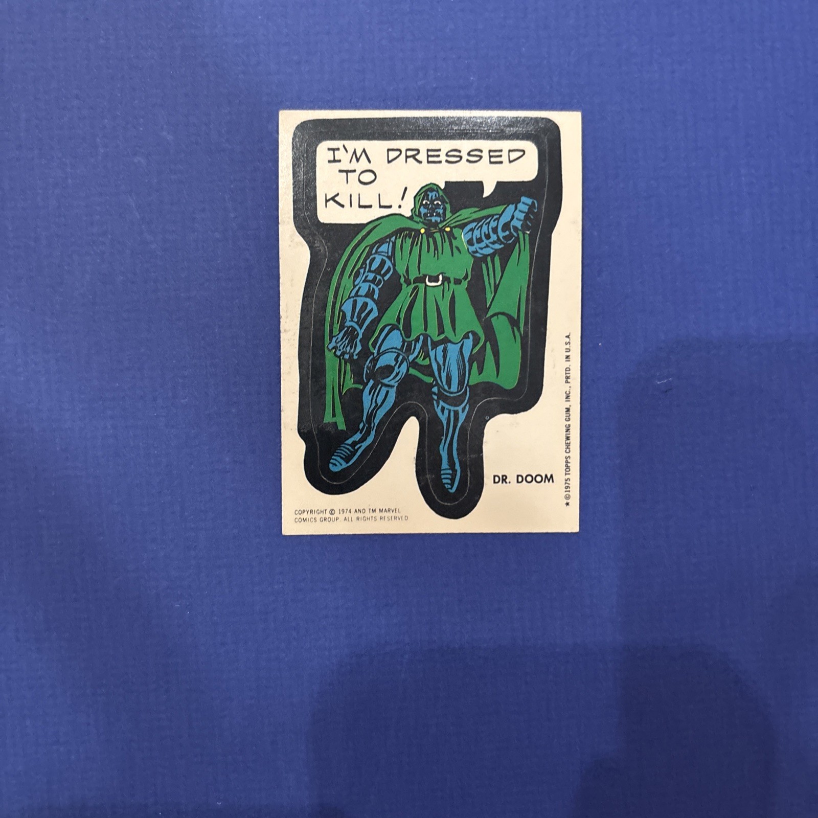 1974/75 Topps Comic Book Heroes  Dr.  Doom ROOKIE sticker