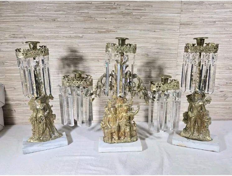 Antique Cornelius Co. Last Of The Mohicans Candelabra Centerpiece Set
