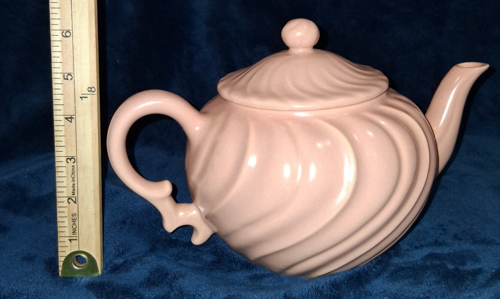 Vtg Franciscan Ware Coronado Swirl Teapot Lid Soft Coral Salmon Pottery