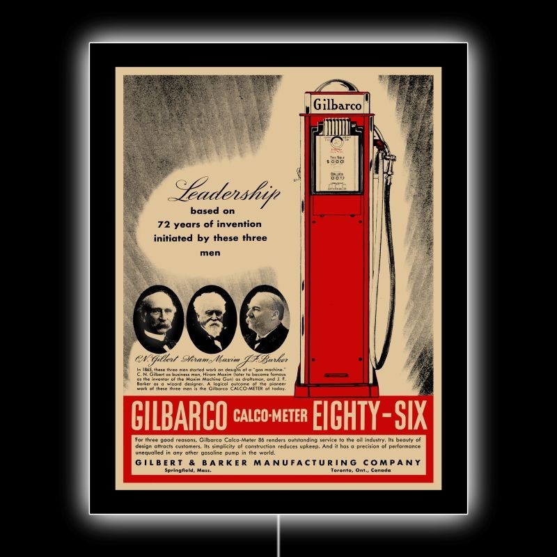 1937 GILBARCO Eighty Six Gas Pump New LED Hanging Lighted Sign: 18x23\