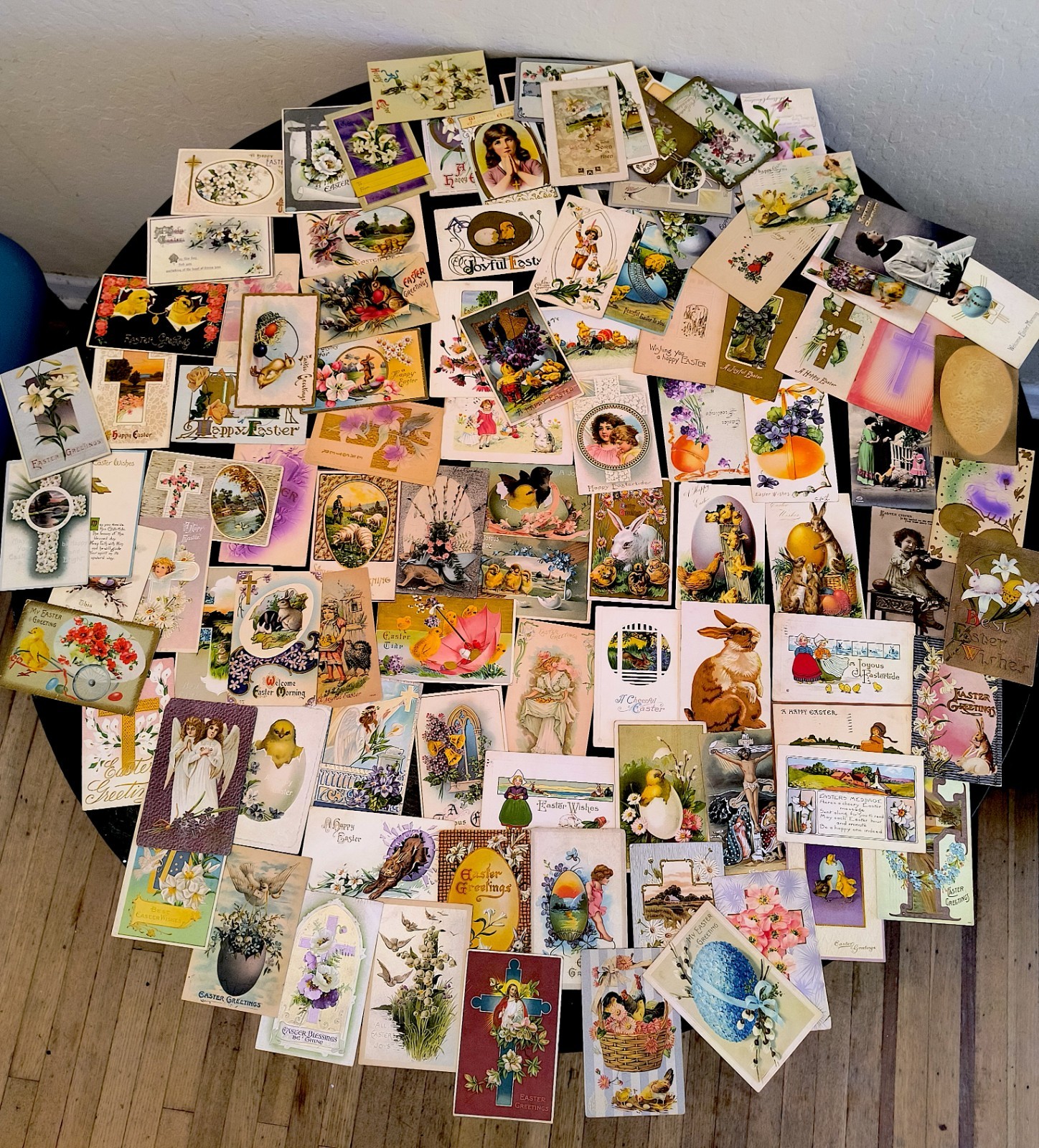 Antique Vintage Easter Postcard Lot 100+ 1910c.  many Embossed Bunny chic egg