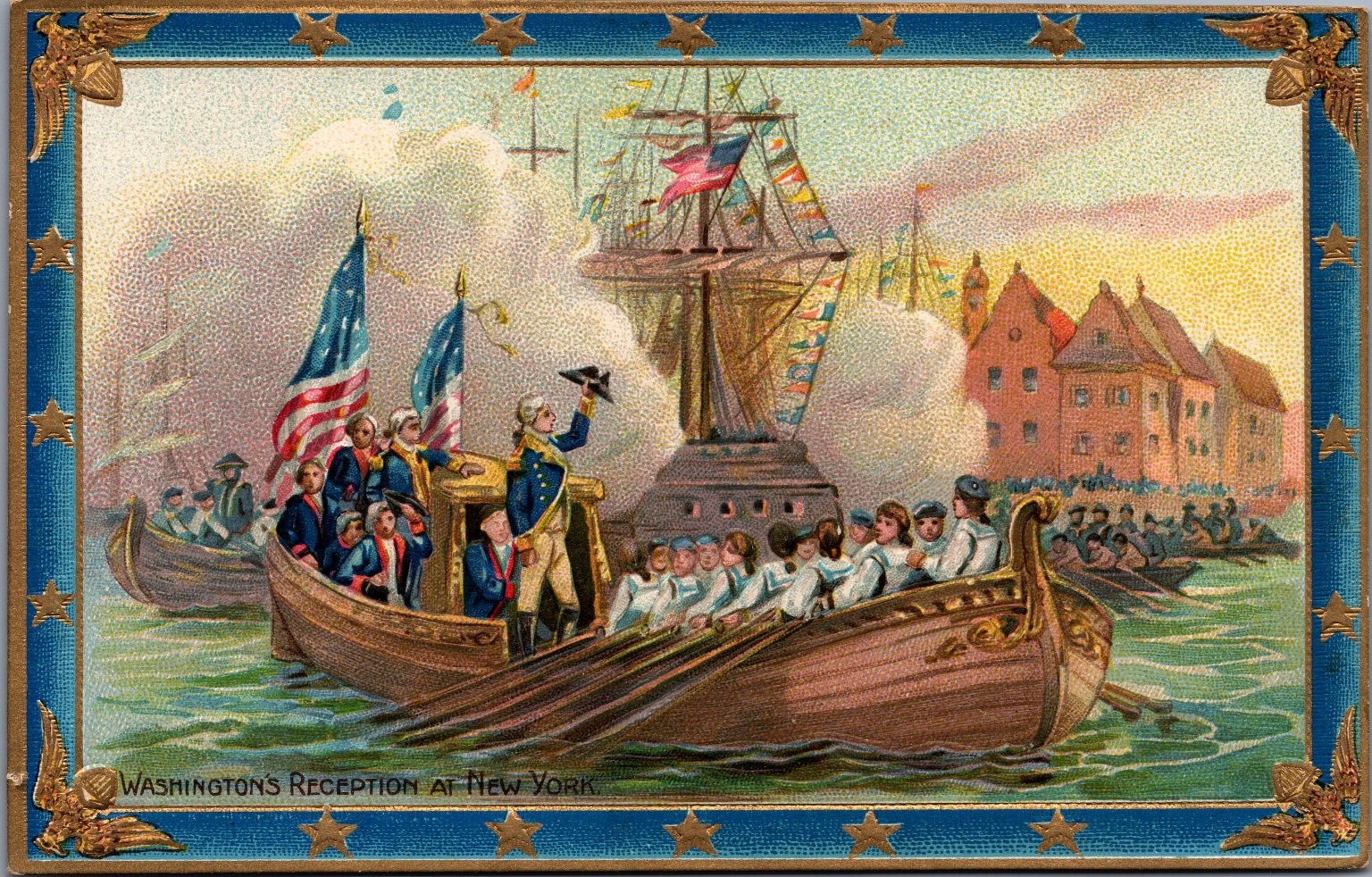 Washington\'s Reception New York Raphael Tuck & Sons Postcard Saxony c.1900s