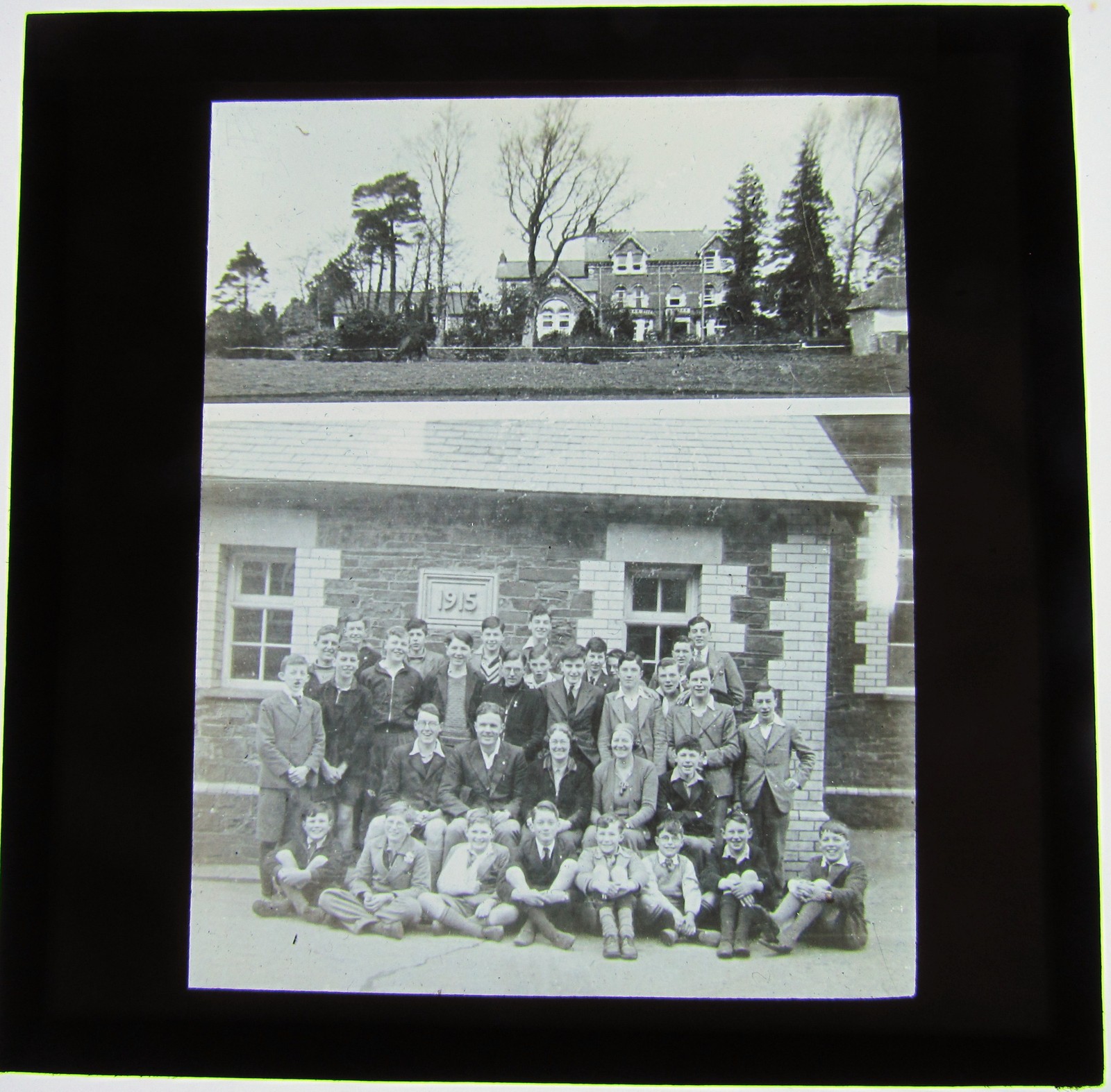 Glass Magic Lantern Slide THE CLASS OF 1915 UNKNOWN SCHOOL  POSSIBLY MANCHESTER 