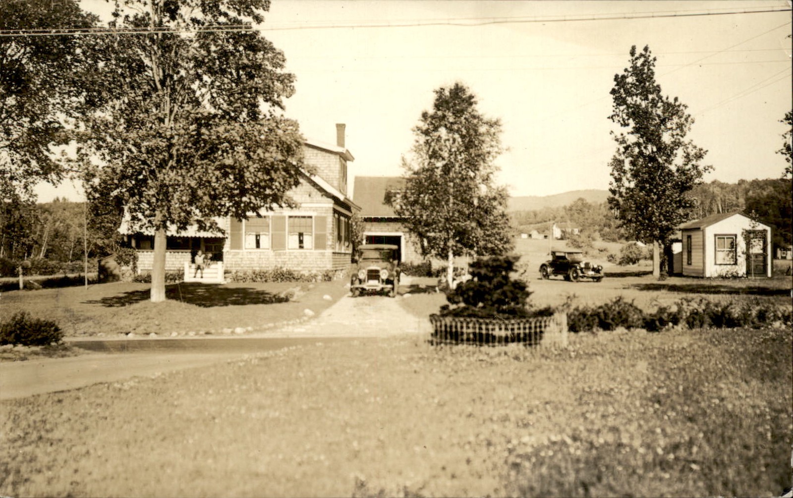 Lakeport NH House and cars c1920s-30s Real Photo Vintage Postcard bhn