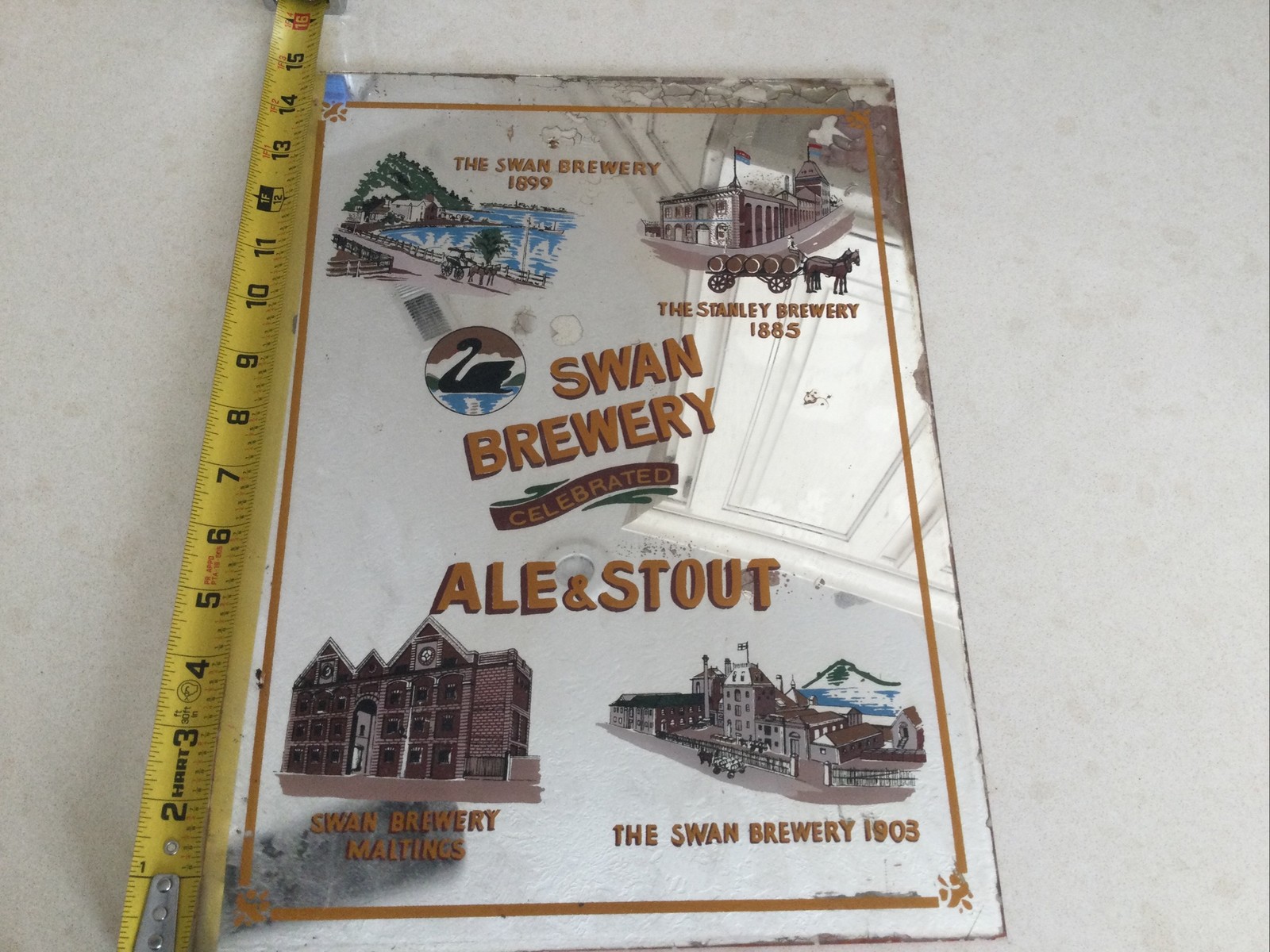 Vintage Swan Brewery Ale& Stout Mirror.