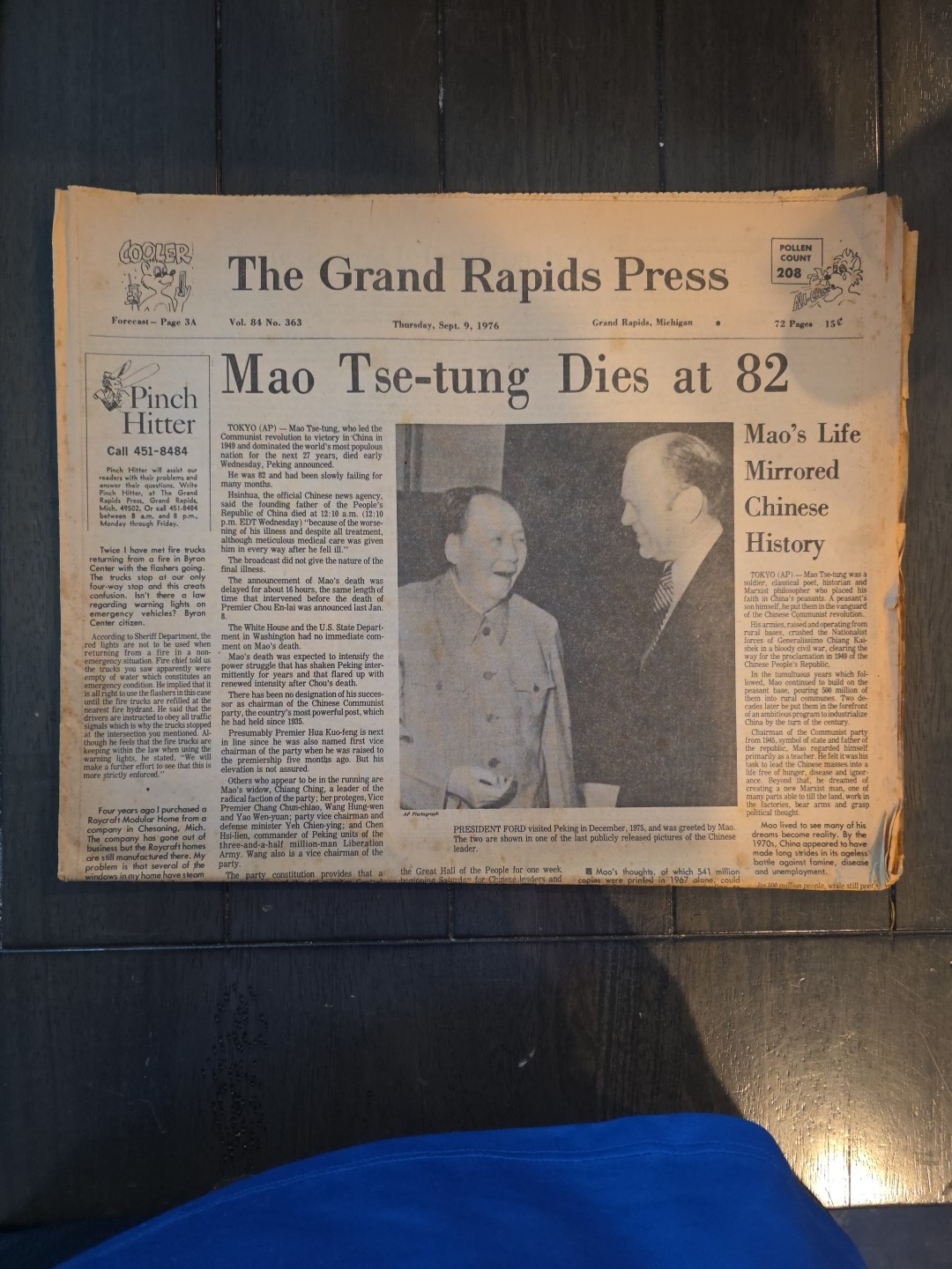The Grand Rapids Press September 9 1976. Vintage Newspaper