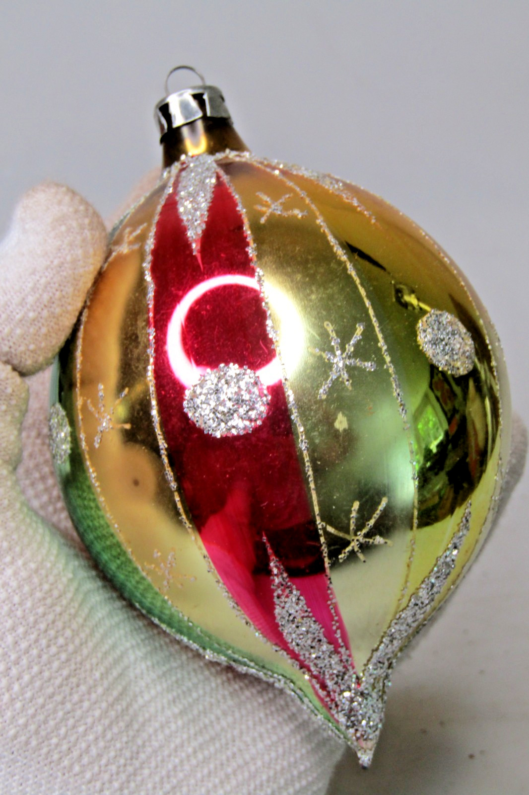 VTG Glass HARLEQUIN Glitter STAR Large 5
