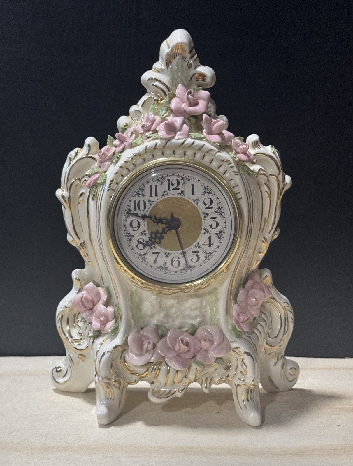 1954 Signed Porcelain Clock AF Patton Thomas Oklahoma One of a Kind Vintage