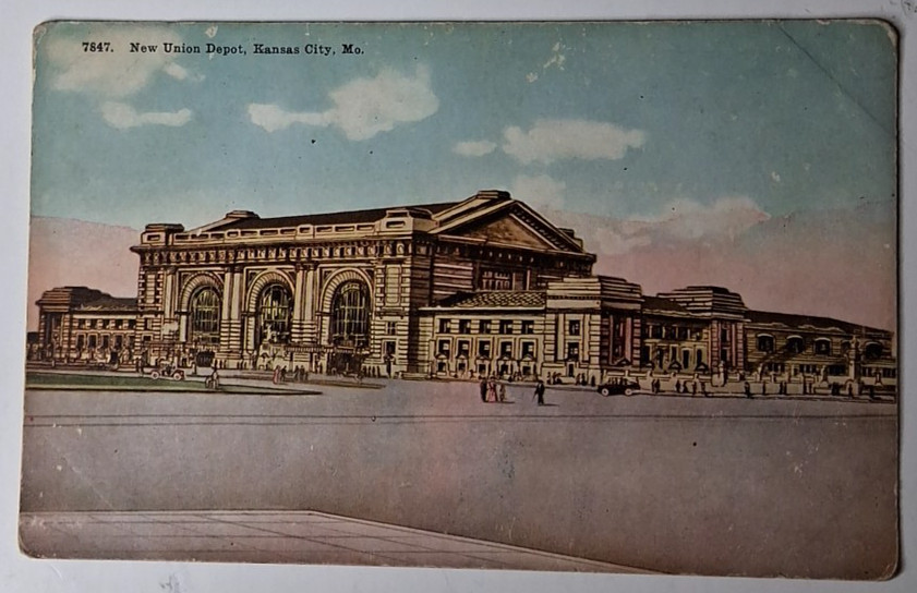Kansas City Missouri Postcard New Union Depot Train Station Vintage DB UNP