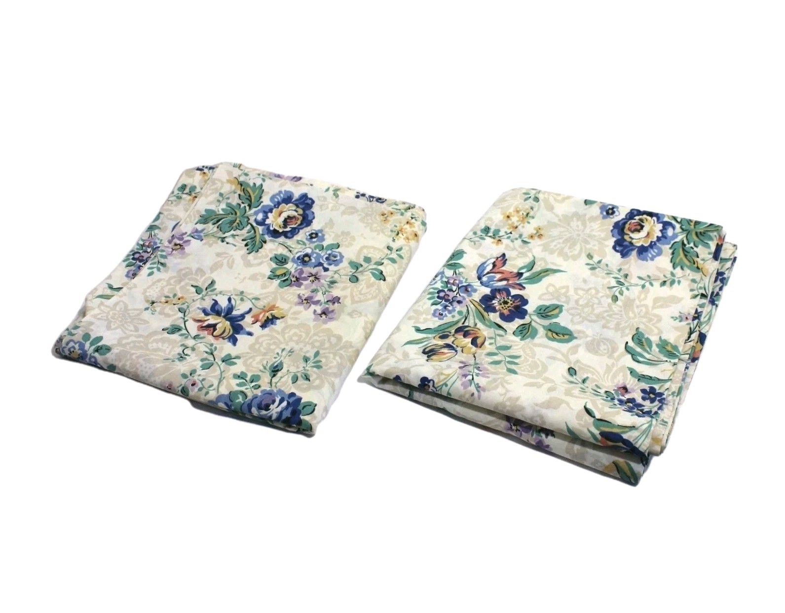 Vtg Pair Laura Ashley Curtain Valances Gardenesque Floral 85x18 Double-Sided 