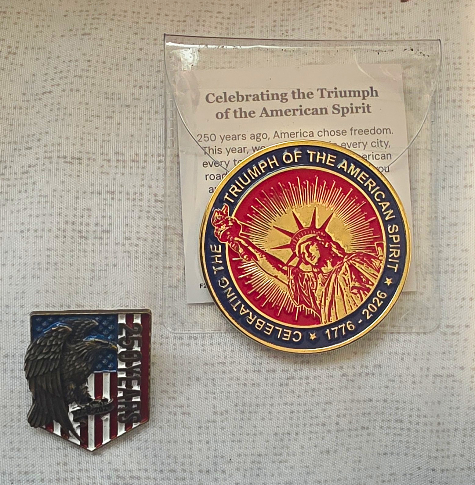 ​USPS Challenge Coin +  Free Pin - Commemorating USA 250th Anniversary 1776-2026