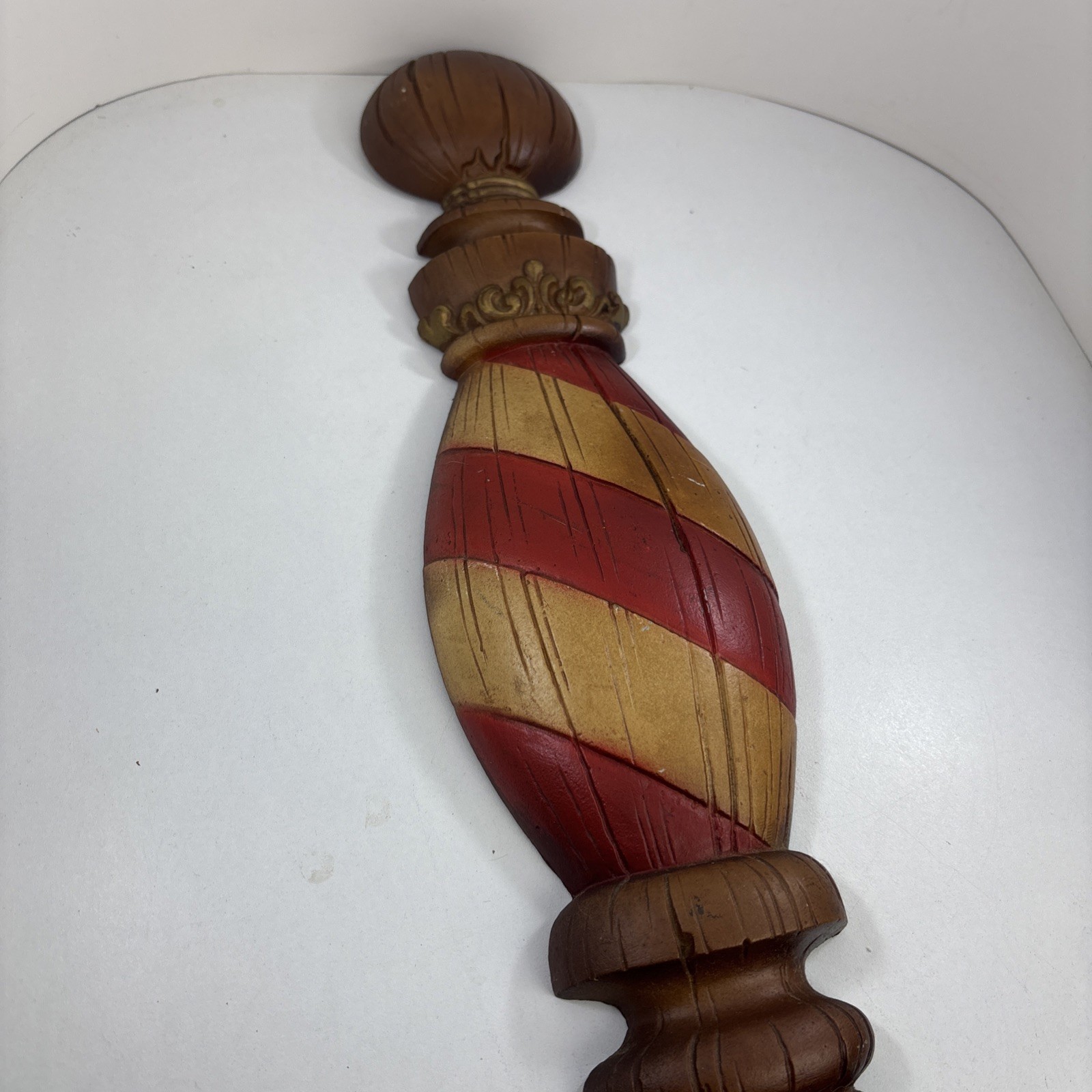 Vintage Sexton Barbershop Pole Wall Decor: Metal Nautical Art
