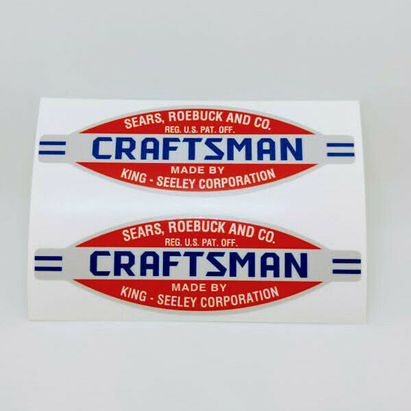 CRAFTSMAN TOOLS KING SEELEY Vintage Style DECALS, 4.5