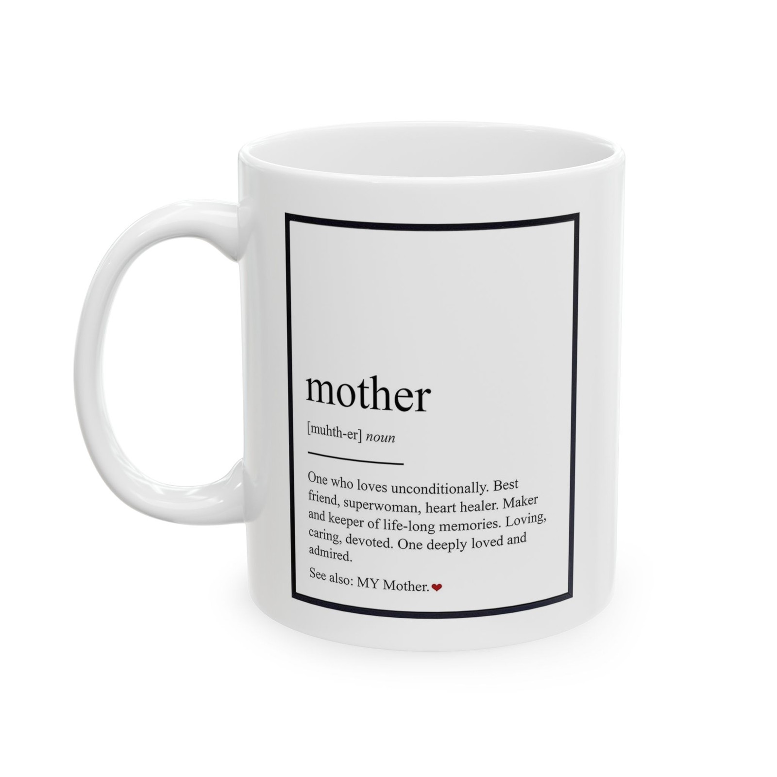 Minimalist Mother Dictionary Definition Mug | Modern Typography Ceramic Mug