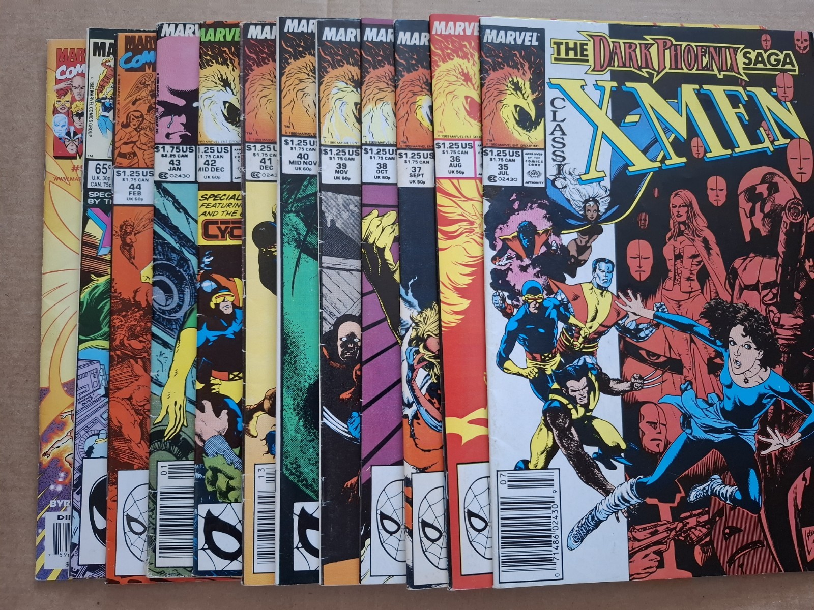 Classic X-Men #35-43 + 44 Lot Of 12 Complete + Extras Dark Phoenix Saga 1989