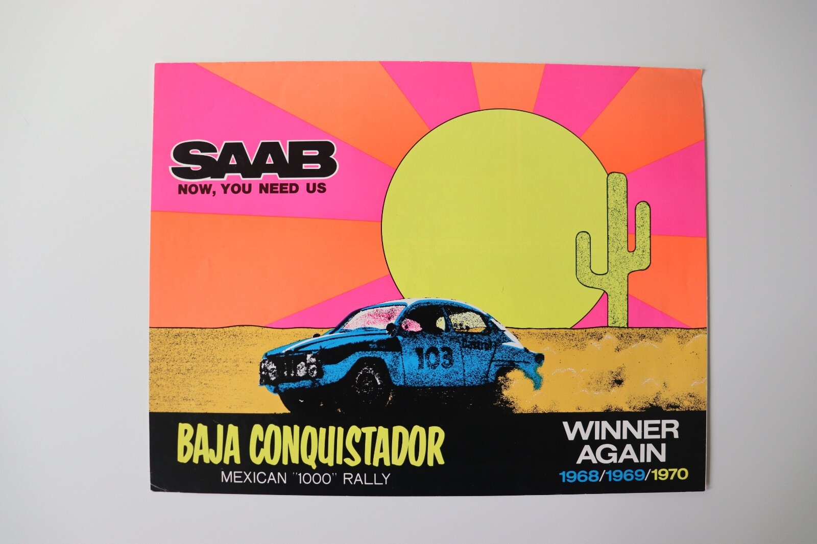 Rare 1970 SAAB 96 Baja Conquistador Mexican 1000 Rally Catalog Brochure