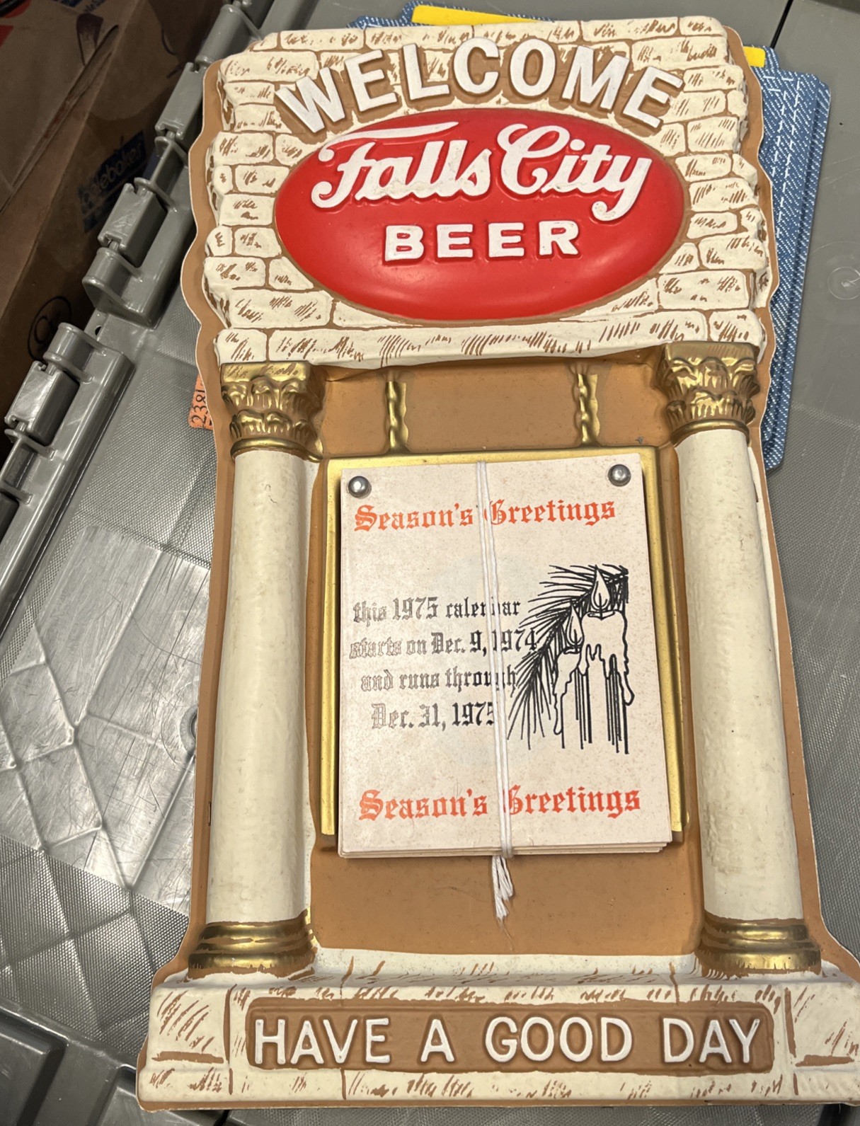 Falls City Beer 1975  Have A Good Day Wall Calendar.  NOS.   .