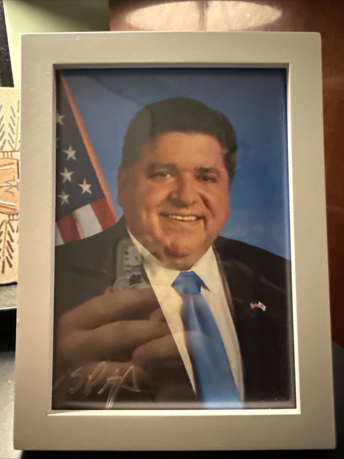 J.B Pritzker Autographed Photo With Frame+ Authentication From Governors Office