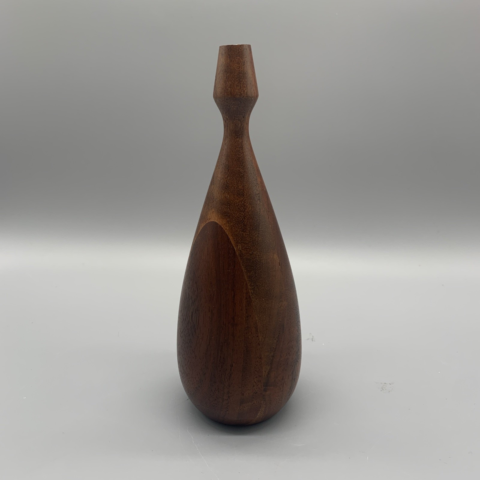 Vintage Hand Turned Segmented Wood Bud Vase 7.75\