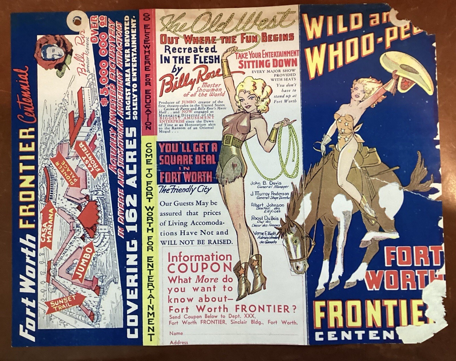 Scarce 1936 Fort Worth Frontier World Fair Texas Centennial Promo Brochure