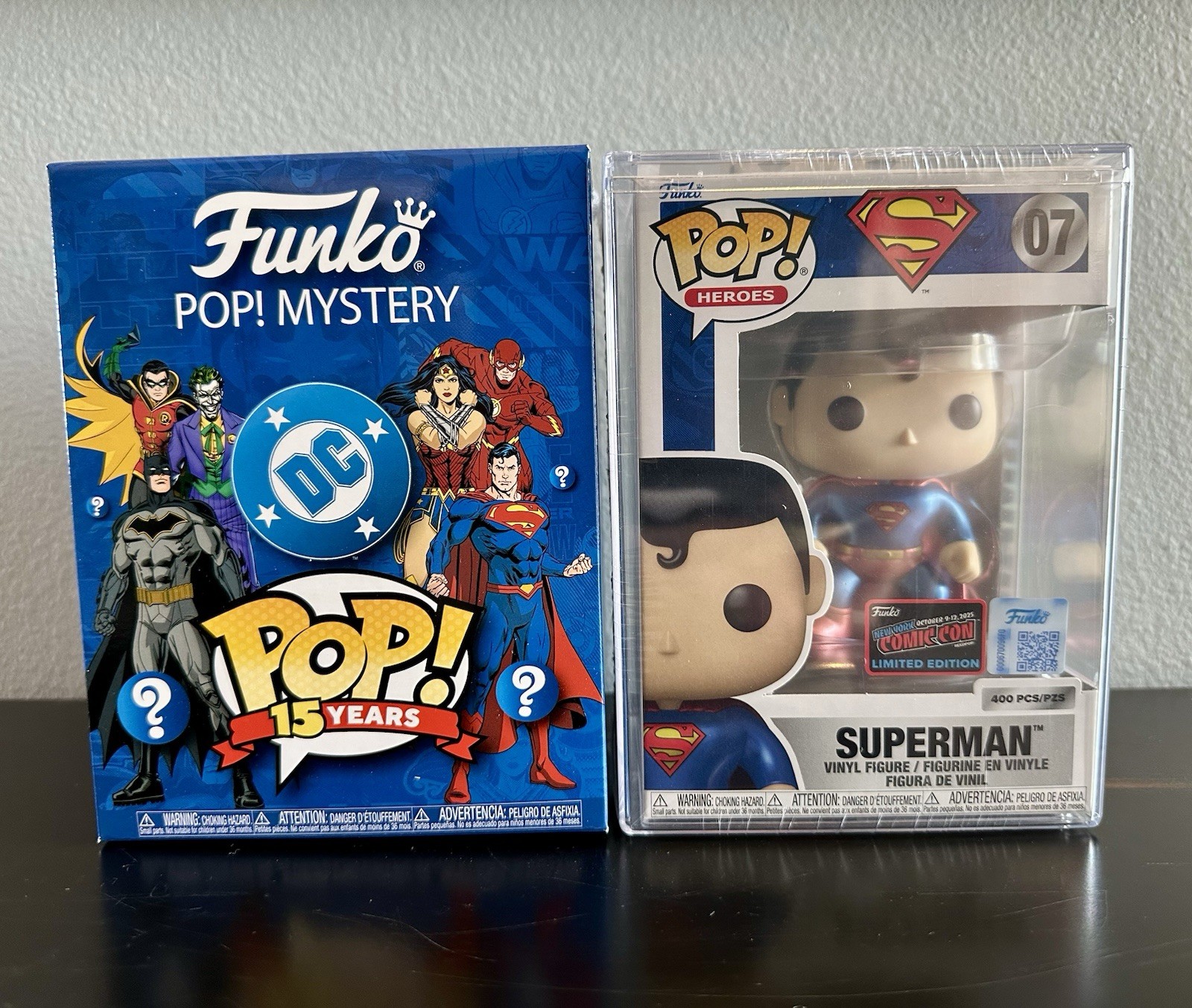 Funko Pop DC Box Mystery Superman Metallic LE 400 PCS NYCC Con Sticker #07 2025