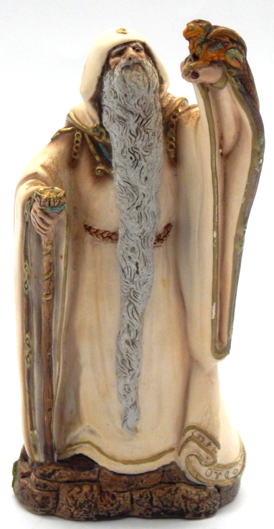 Vintage 1986 Windstone Editions White Wizard Sculpture M. Pena Signed Retired