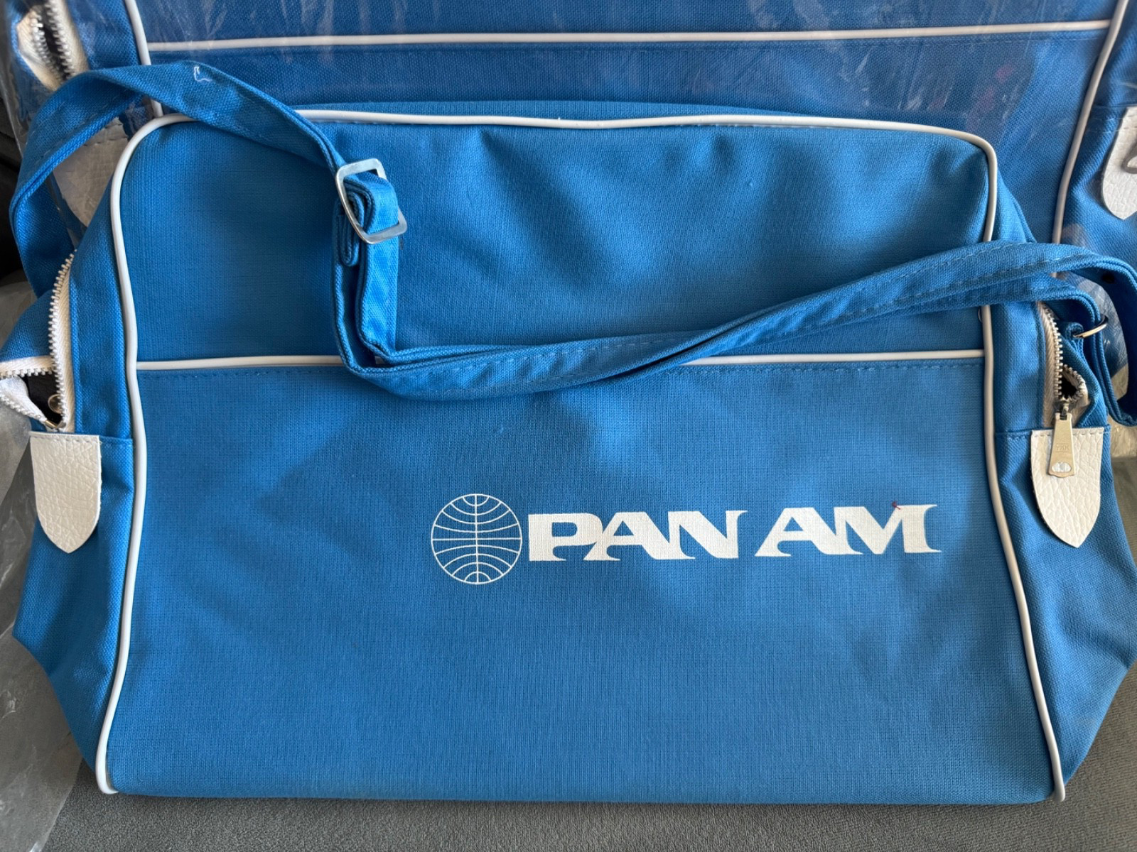 1970s Blue Canvas Pan Am Tote , Unused